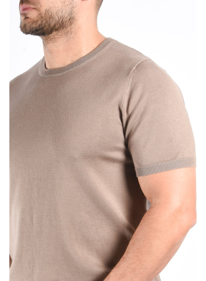 Premium Knit T-shirt “Kyan” Taupe