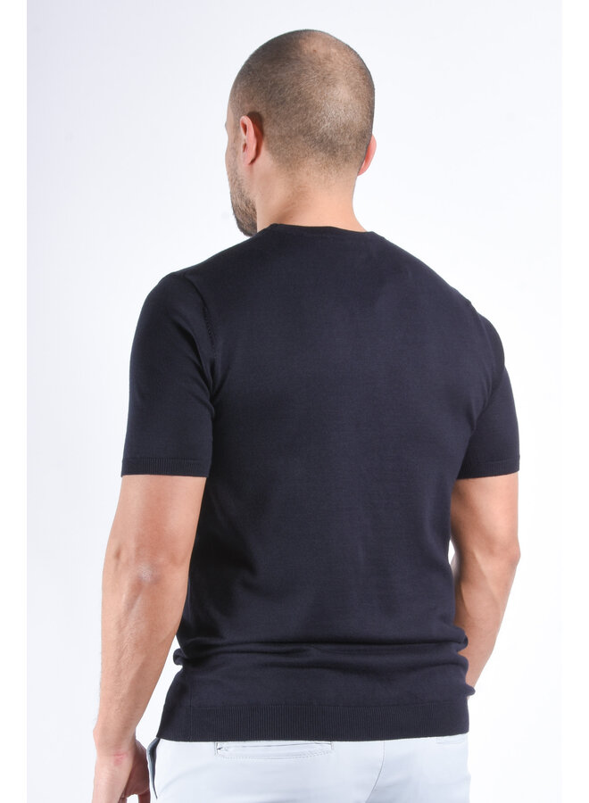 Premium Knit T-shirt “Kyan” Deep Blue