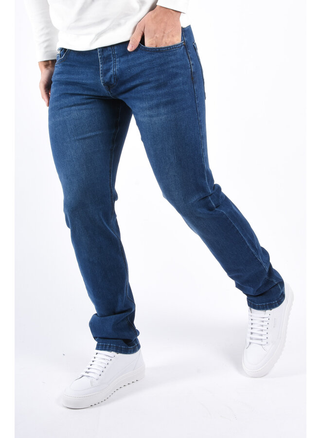 Regular Fit Stretch Jeans “Aras” Blue Washed