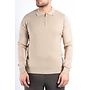 Textured Knit Zip Polo “Savio”  Beige