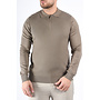 Textured Knit Zip Polo “Savio”  Khaki Green