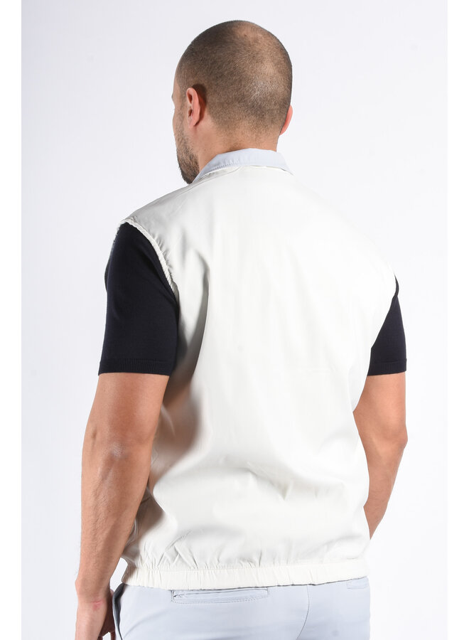 Premium Reversible Bodywarmer "Varallo" Light Blue / White