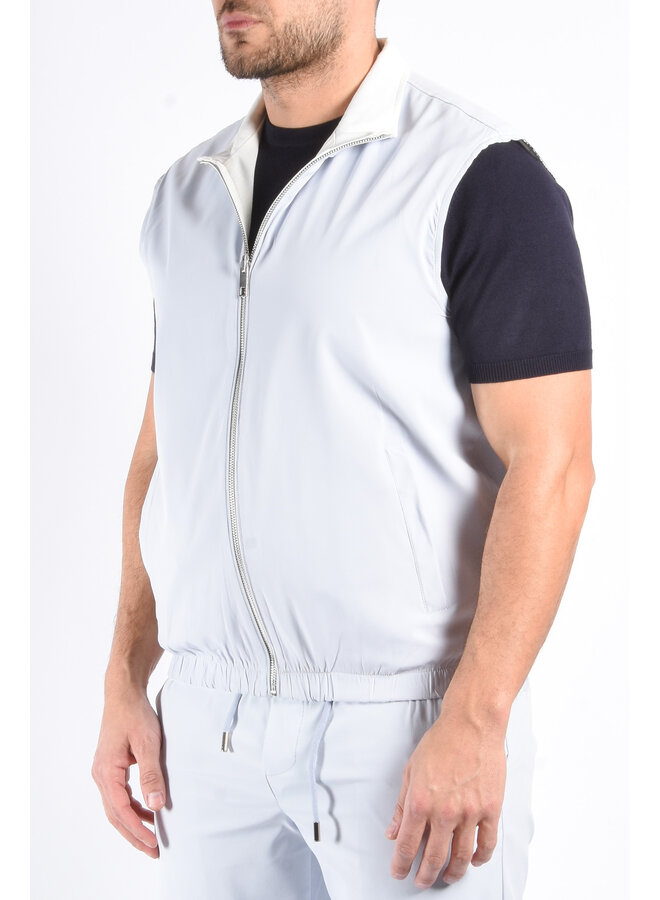 Premium Reversible Bodywarmer "Varallo" Light Blue / White