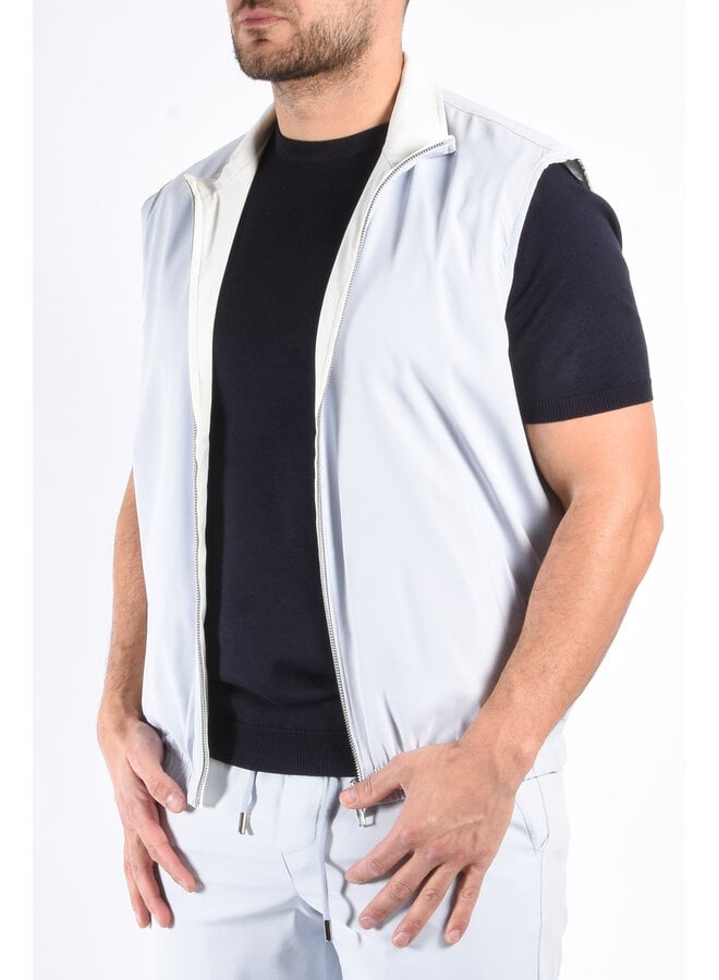 Premium Reversible Bodywarmer "Varallo" Light Blue / White