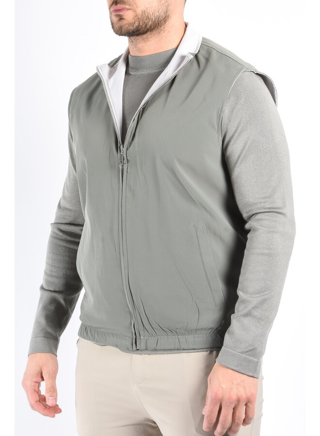 Premium Reversible Bodywarmer "Varallo" Light Greige / Greenish