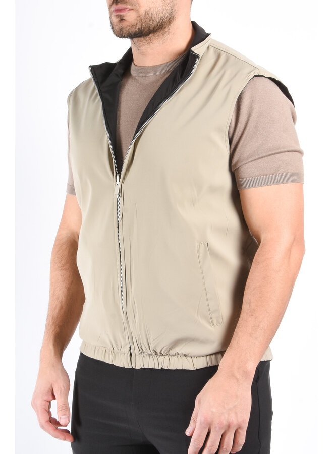 0226 Premium Reversible Bodywarmer "Varallo" Black / Beige