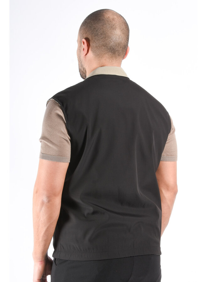 0226 Premium Reversible Bodywarmer "Varallo" Black / Beige