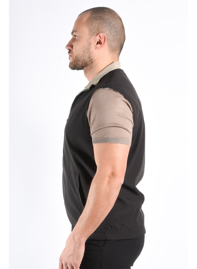 0226 Premium Reversible Bodywarmer "Varallo" Black / Beige