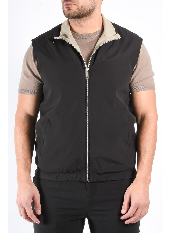 0226 Premium Reversible Bodywarmer "Varallo" Black / Beige