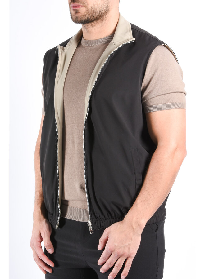 0226 Premium Reversible Bodywarmer "Varallo" Black / Beige