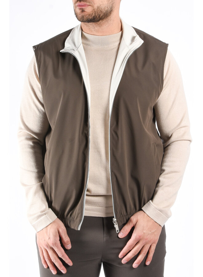 0226 Premium Reversible Bodywarmer "Varallo” Brown / Light Beige