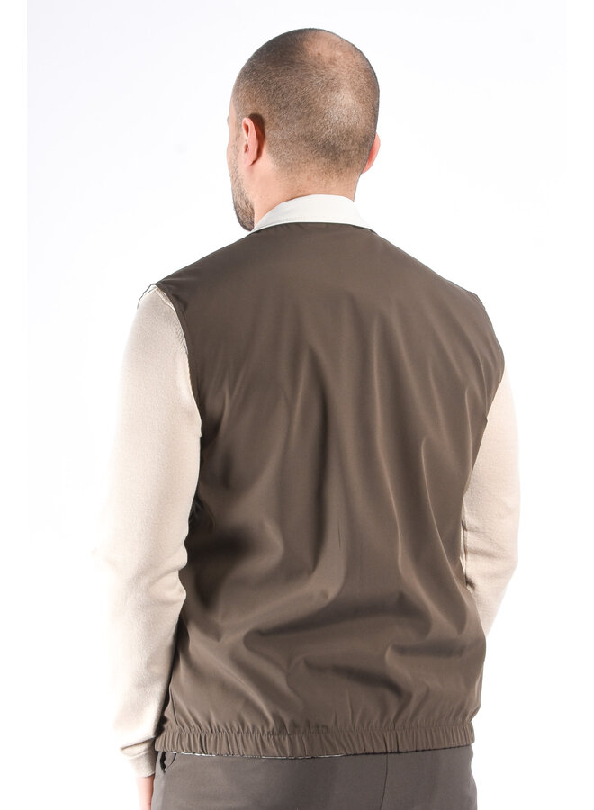 0226 Premium Reversible Bodywarmer "Varallo” Brown / Light Beige