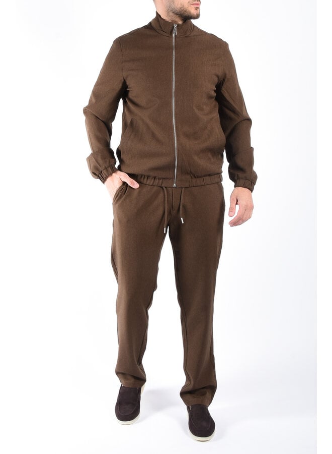 Premium Fabric Two Piece Set “Emilio” Brown