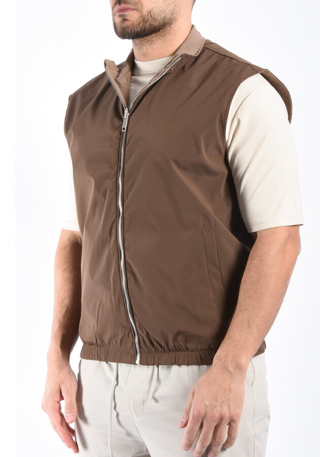 Premium Reversible Linen Bodywarmer "Valente" Brown / Taupe