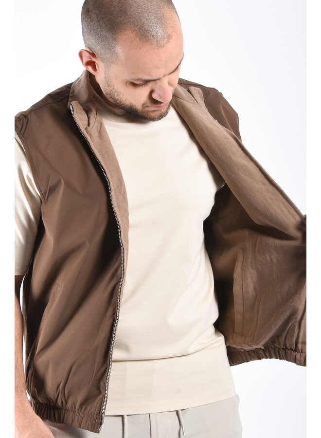 Premium Reversible Linen Bodywarmer "Valente" Brown / Taupe