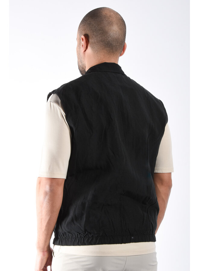 Premium Reversible Linen Bodywarmer "Valente" Black / Black