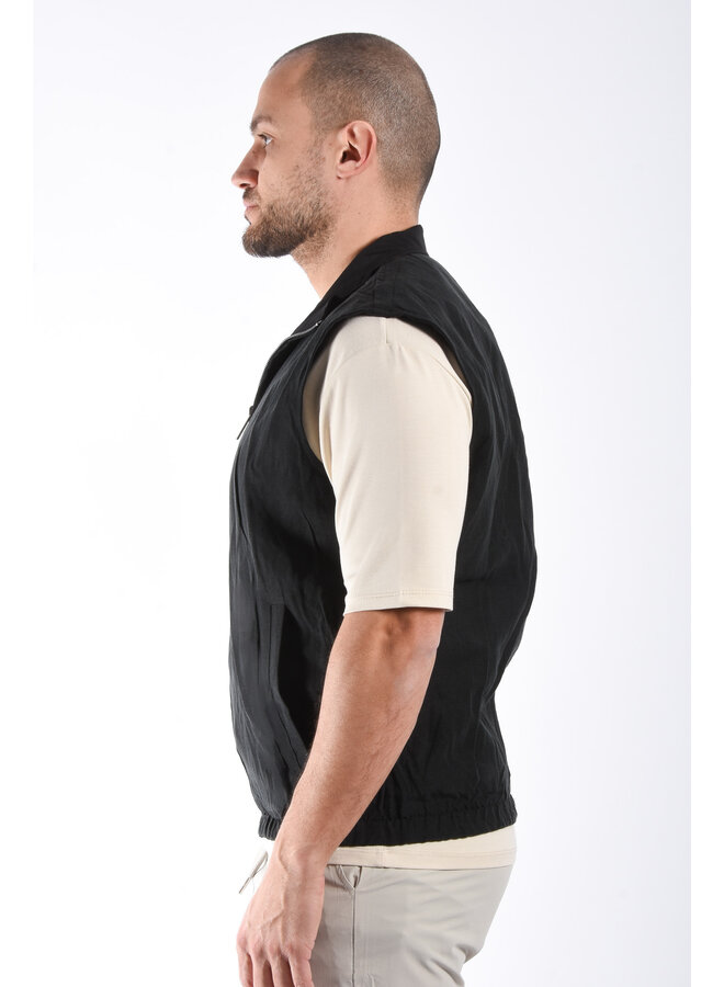 Premium Reversible Linen Bodywarmer "Valente" Black / Black