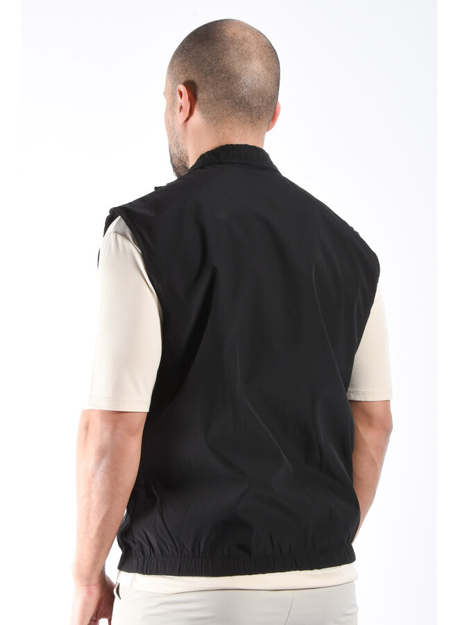 Premium Reversible Linen Bodywarmer "Valente" Black / Black