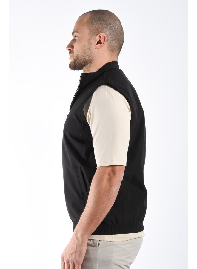 Premium Reversible Linen Bodywarmer "Valente" Black / Black