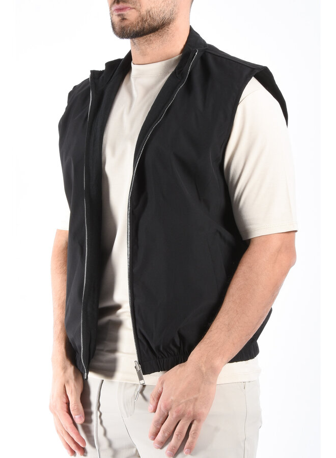 Premium Reversible Linen Bodywarmer "Valente" Black / Black