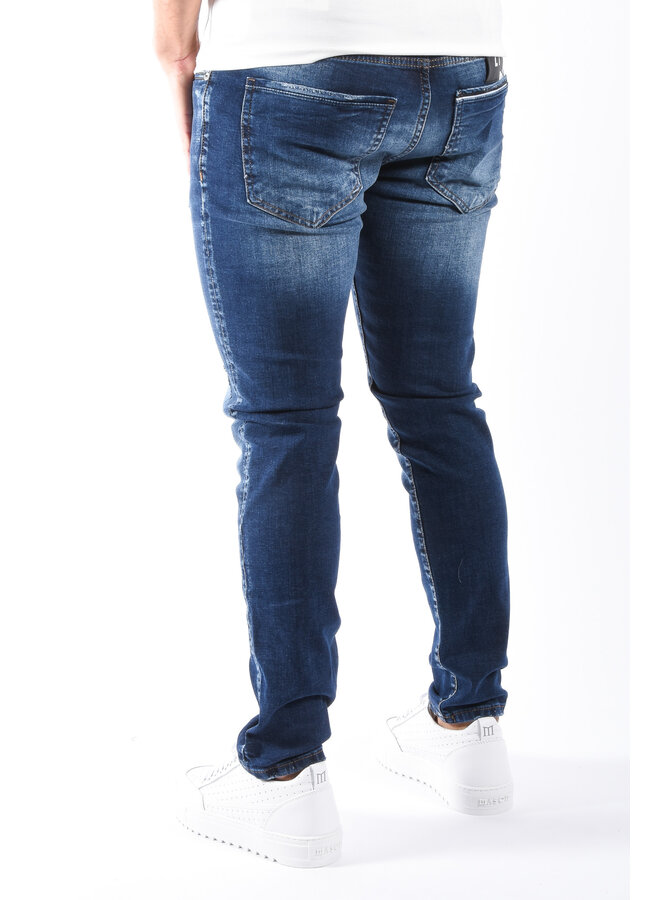 Slim Fit Stretch Jeans “Napoli 2.0” Blue Washed / Splashed