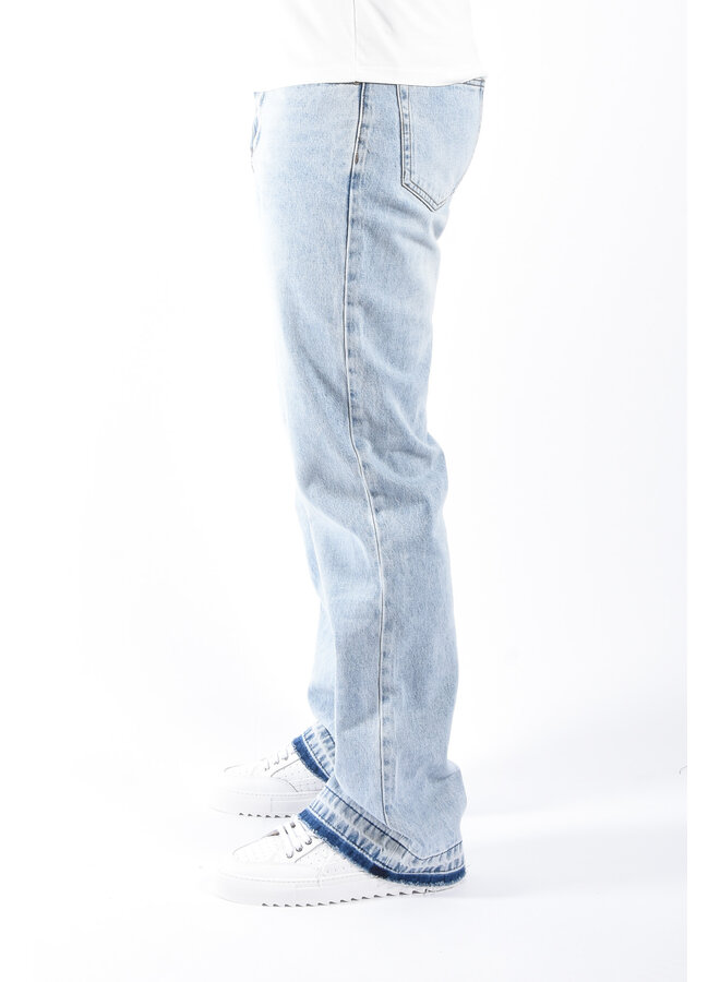 Baggy Loose Fit Jeans “Maro” Light Blue Washed Raffled