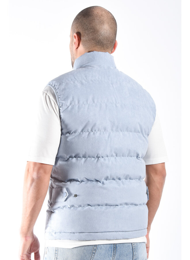 Padded Suede Bodywamer "Vareno" Light Blue