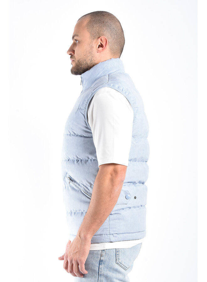 Padded Suede Bodywamer "Vareno" Light Blue