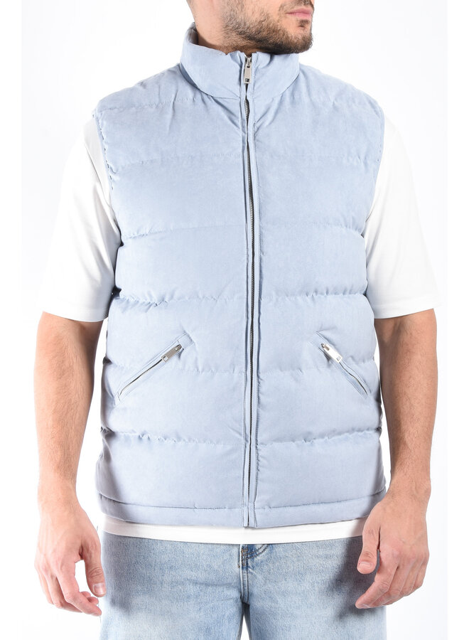 Padded Suede Bodywamer "Vareno" Light Blue