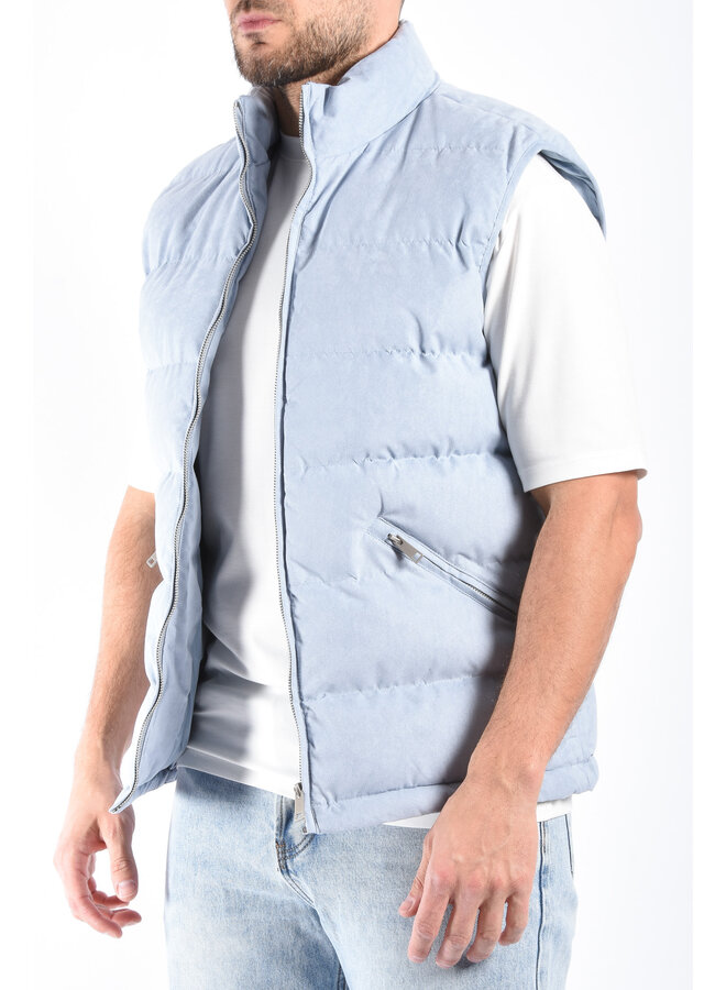 Padded Suede Bodywamer "Vareno" Light Blue