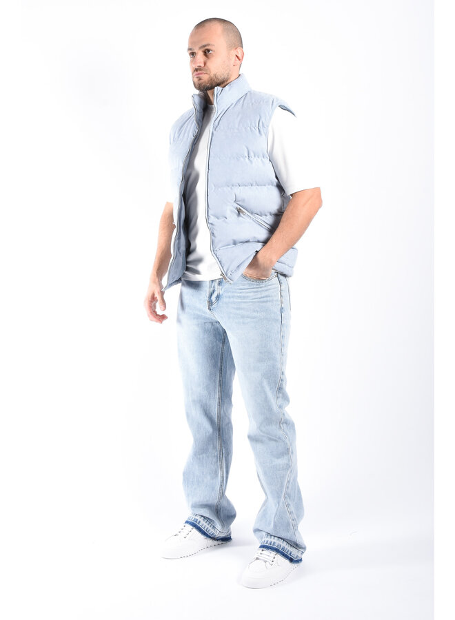 Padded Suede Bodywamer "Vareno" Light Blue