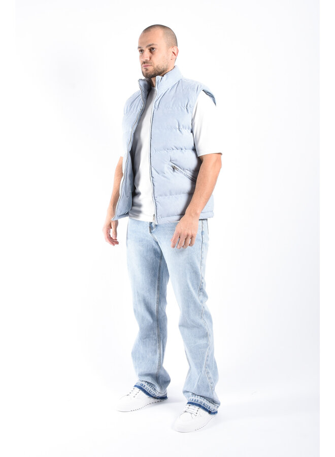 Padded Suede Bodywamer "Vareno" Light Blue
