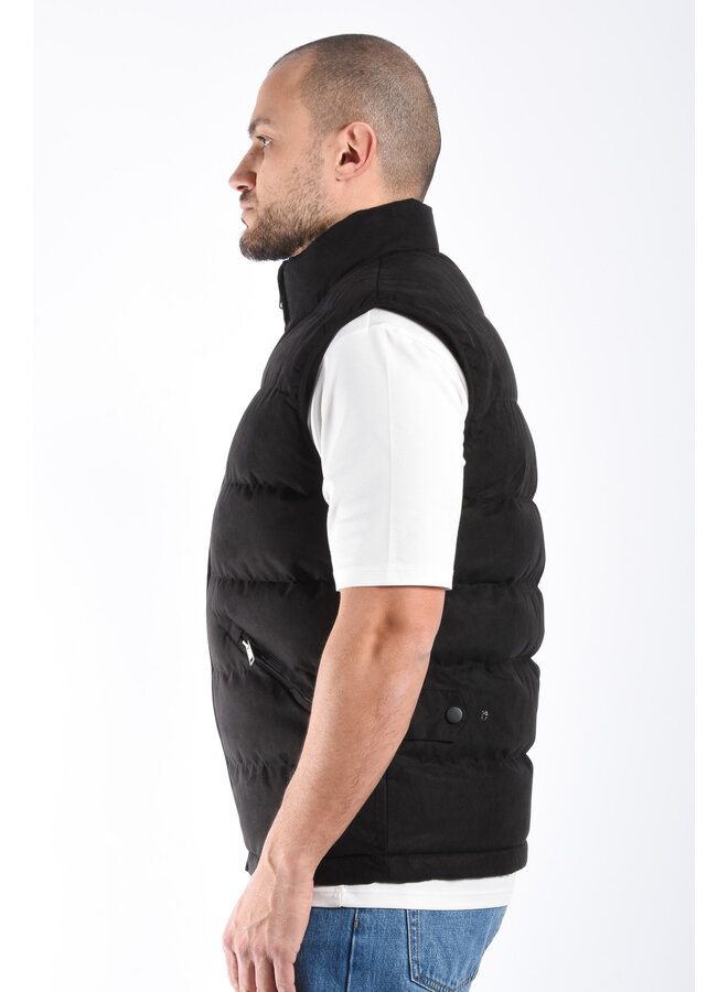 Padded Suede Bodywamer "Vareno" Black