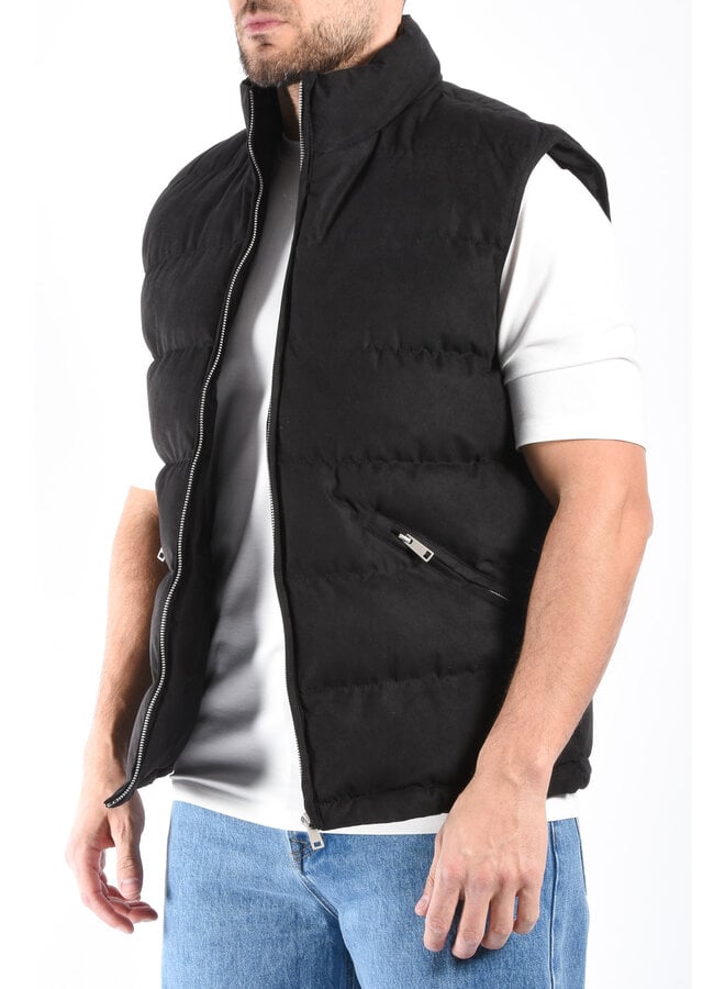 Padded Suede Bodywamer "Vareno" Black