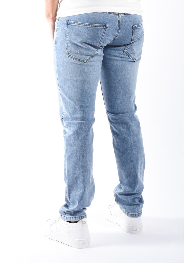 Straight Fit Jeans “Mino” Light Blue Washed Distressed