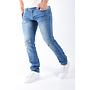 Straight Fit Jeans “Mino” Blue Washed Distressed