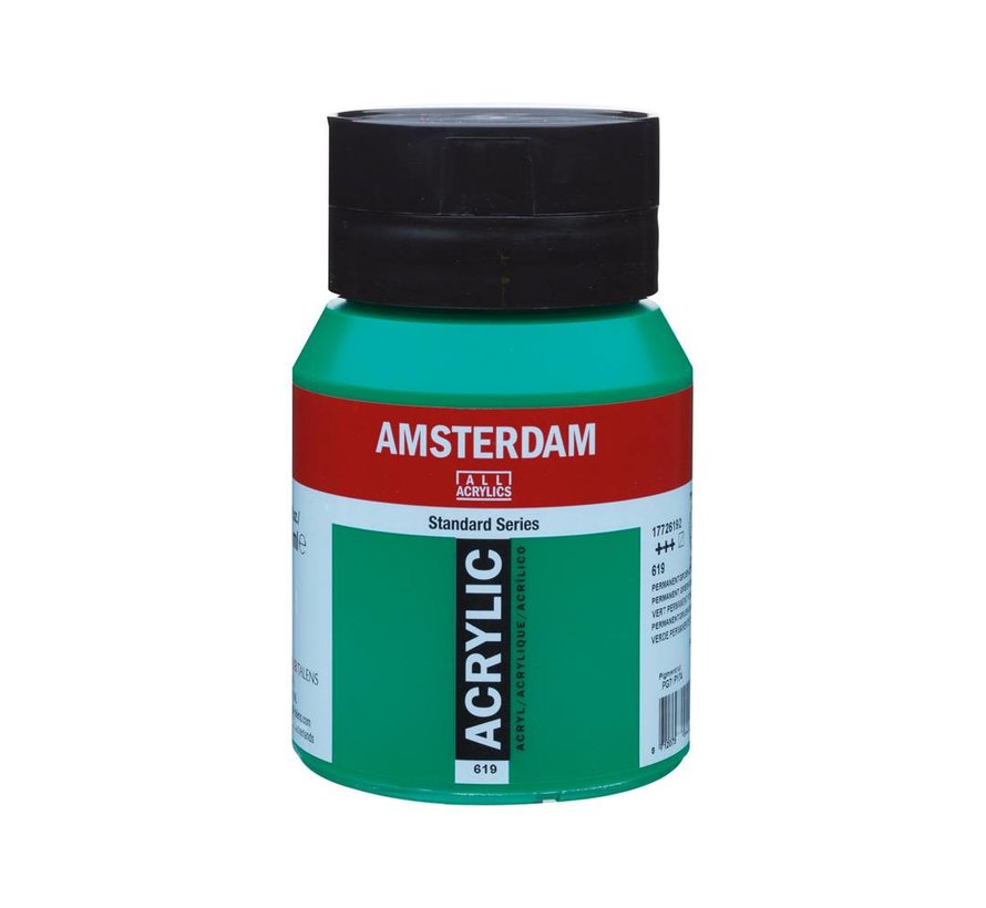 Amsterdam Standard Series Acrylverf Pot 500 ml Permanentgroen Donker 619