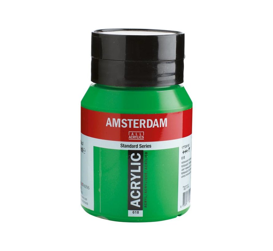 Amsterdam Standard Series Acrylverf Pot 500 ml Permanentgroen Licht 618