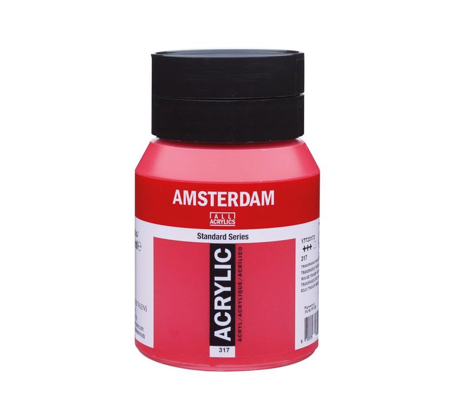 Amsterdam Standard Series Acrylverf Pot 500 ml Transparantrood Middel 317