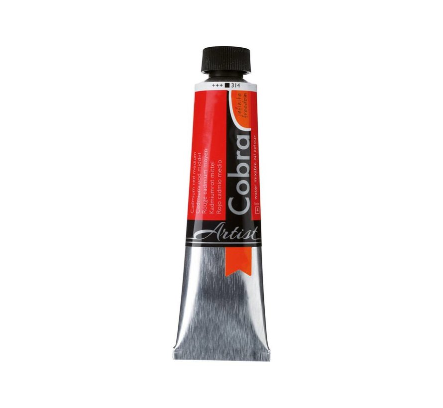 Cobra Artist Water Vermengbare Olieverf Tube 40 ml Cadmiumrood Middel 314