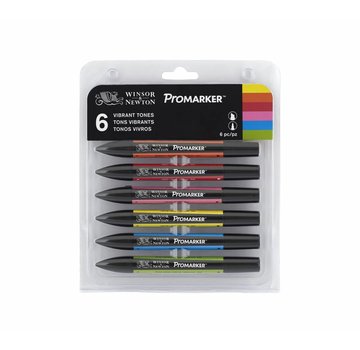 Winsor & Newton Promarker Set 6 Stuks Vibrant Tones