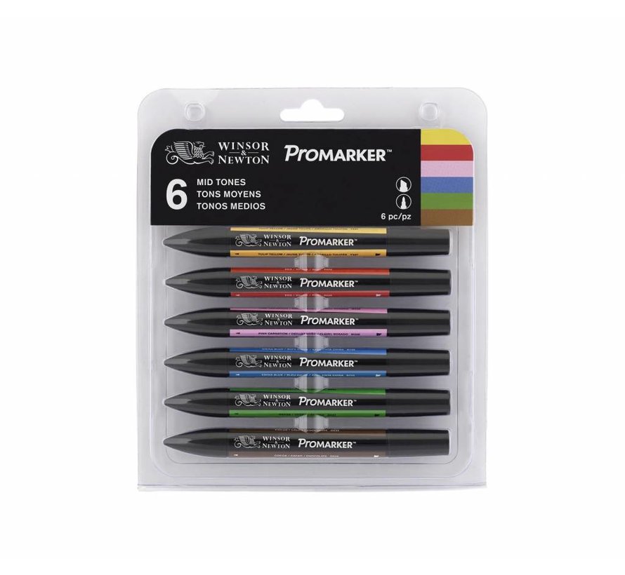 Promarker Set 6 Stuks Mid Tones