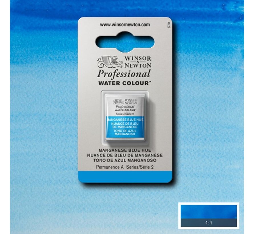 W&N pro. aquarelverf halve nap Manganese Blue Hue S2