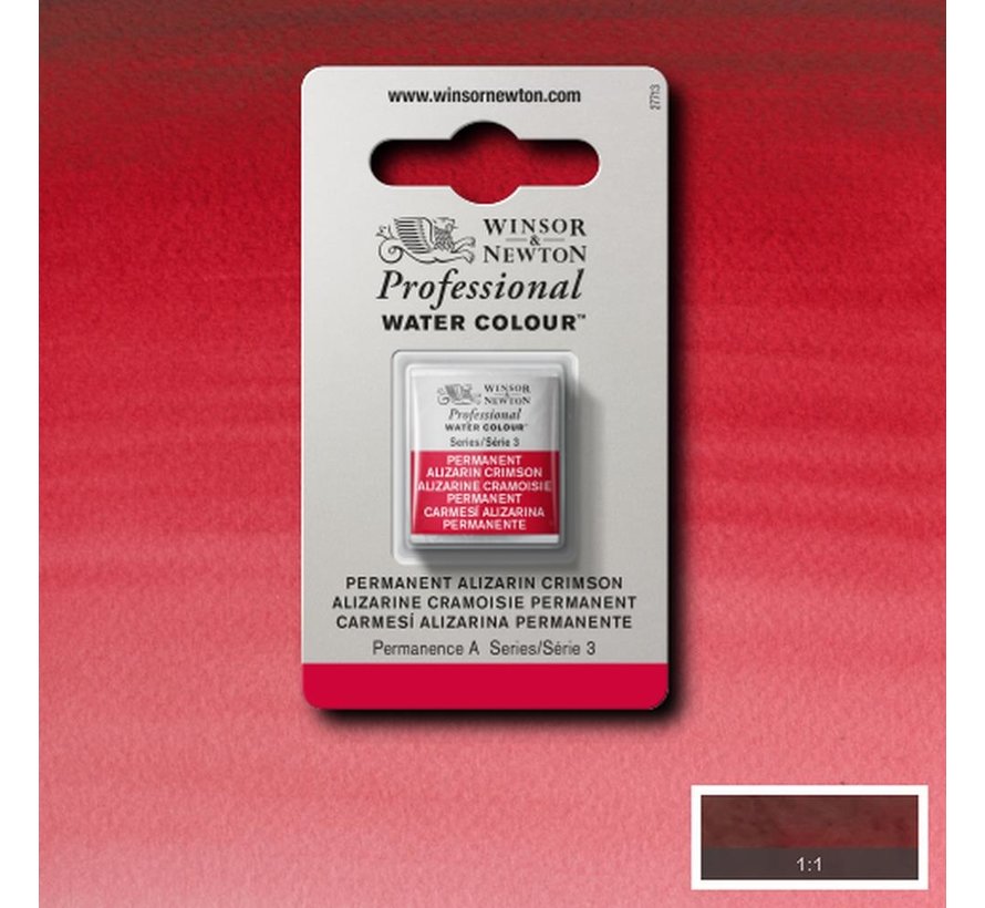 W&N pro. aquarelverf halve nap Permanent Alizarine Crimson S3