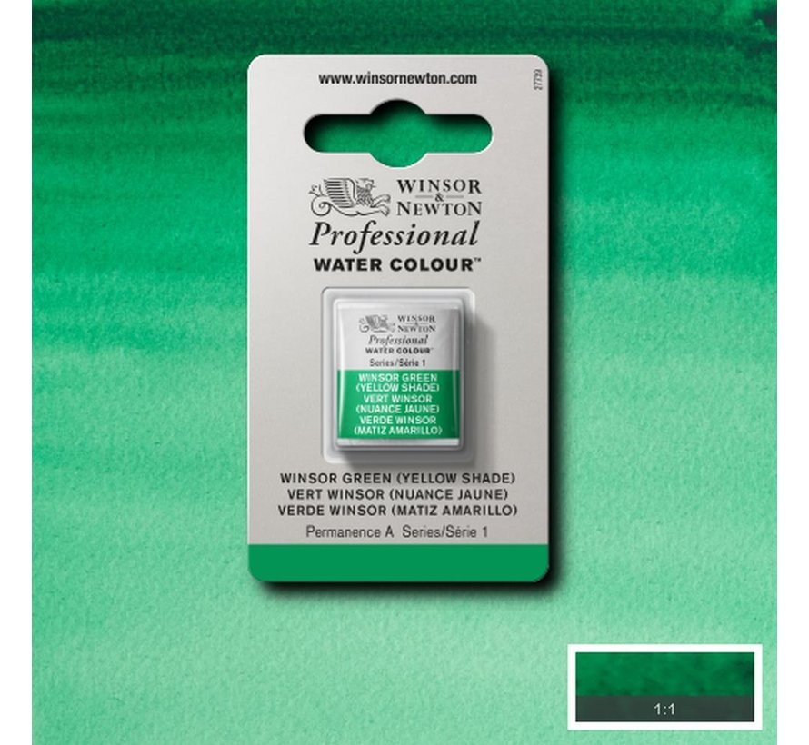 W&N pro. aquarelverf halve nap Winsor Green (Yellow shade) S1