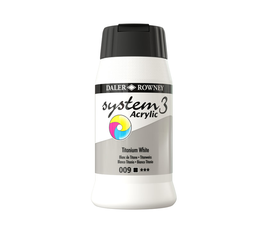 System 3 Acrylverf 500ml Potten Titanium White