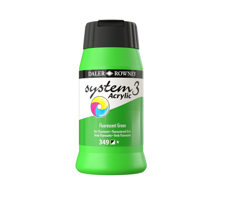 System 3 Acrylverf 500ml Potten Fluorescent Green