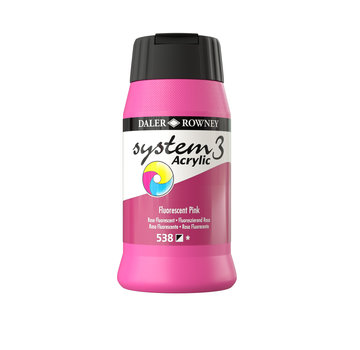 Daler Rowney System 3 Acrylverf 500ml Potten Fluorescent Pink