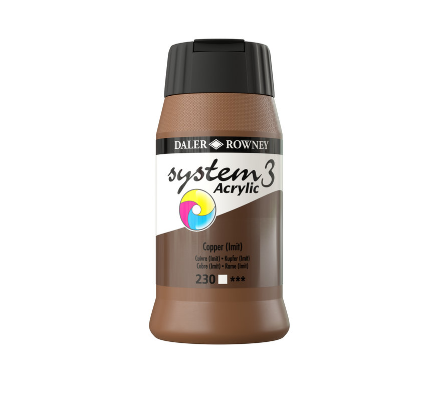 System 3 Acrylverf 500ml Potten Copper (Hue)