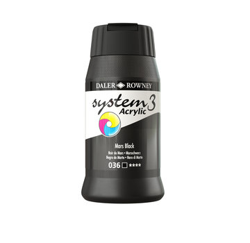 Daler Rowney System 3 Acrylverf 500ml Potten Mars Black